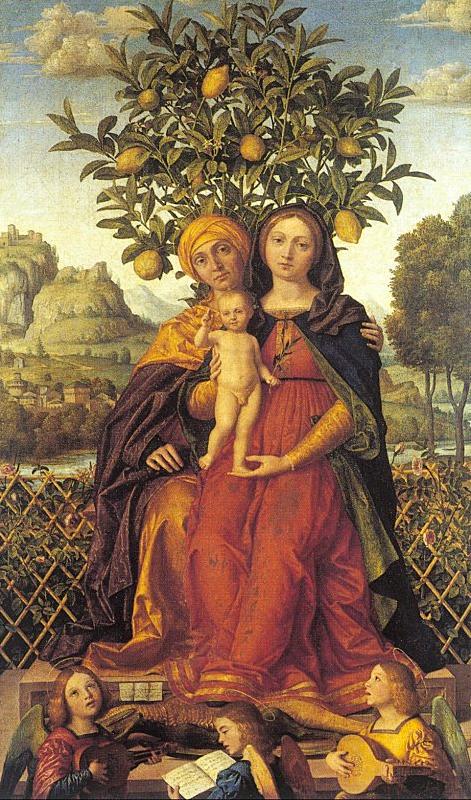 Libri, Girolamo dai The Virgin and Child with Saint Anne oil painting picture